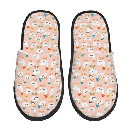 

Yiaed Cute Ducks In Hats Print Unisex House Slippers Slip on Warm Shoes Indoor Outdoor with Anti-slip sole-Large