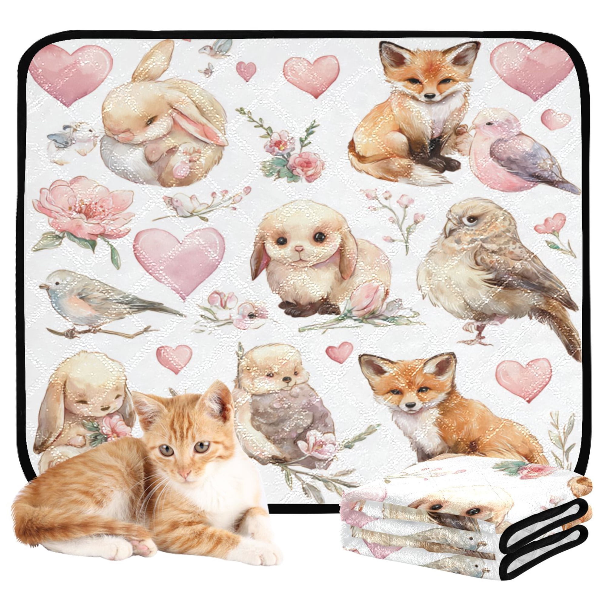 Washable Pet Pee Pads with Super Absorbent Reusable Training Pads for Dogs & Cats Cute Collection Of Animals