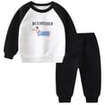 thumbnail image 1 of WEIYLL Boys Outfits Sets Hoodie Cartoon Sleeve Pullover With Pants Two Piece Spring Fall Winter Black Suits 7-8 Years, 1 of 5