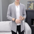 thumbnail image 4 of Chaquetas de suéter extra largas de alta calidad para hombre, abrigo largo para hombre, cárdigan cortavientos para hombre, 4 of 5