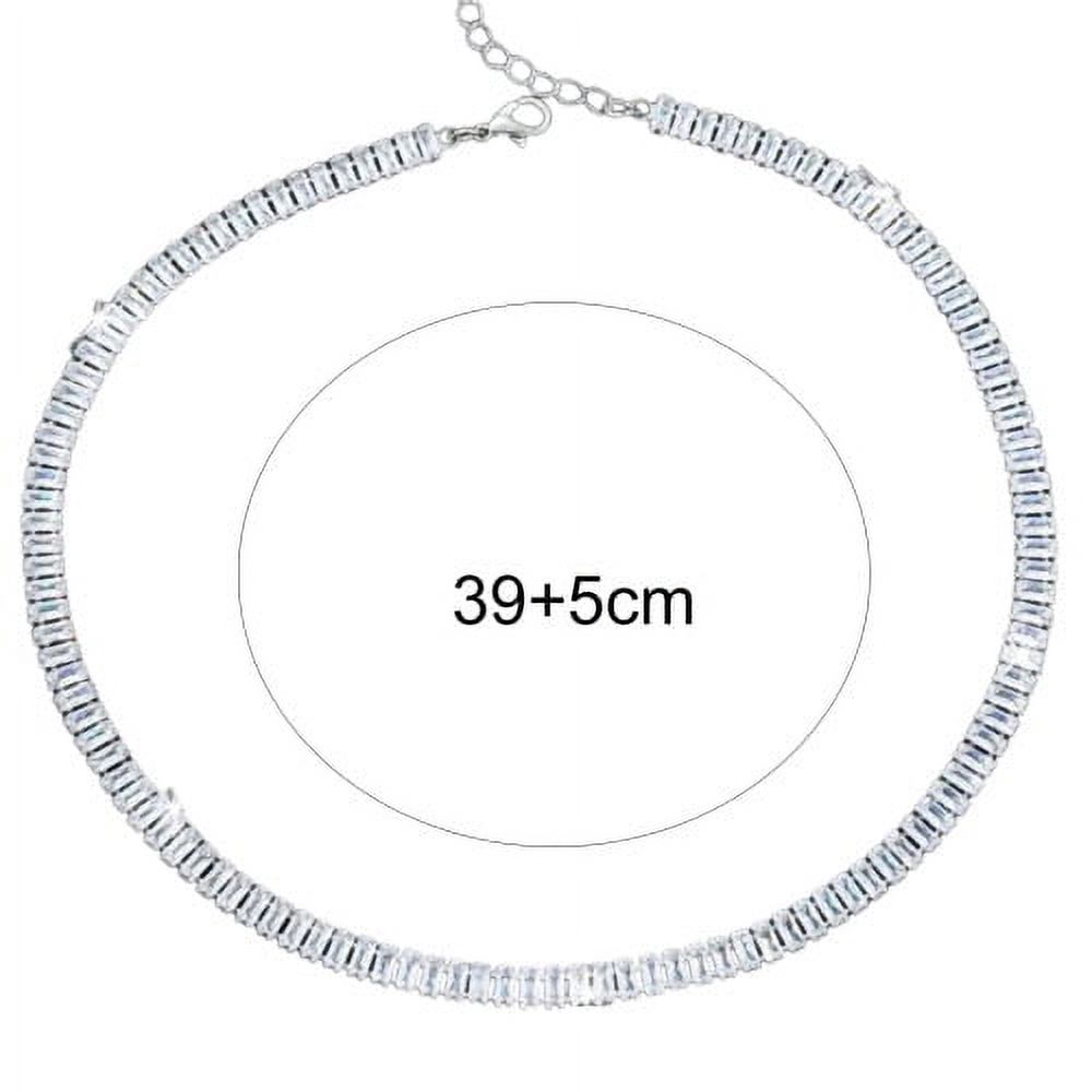 Sunjoy Tech Rhinestone Choker Necklaces for Women Dainty Diamond Choker Silver Gold Plated Crystal Choker Necklaces Bridesmaid Jewelry - image 5 of 8