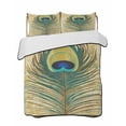 thumbnail image 2 of Quilts Queen Size, Retro Peacock Feathers Soft Comforter Bedding Set for Bed, Vintage Abstract Art Lightweight Quilted Bedspread with Pillow Cover(2 Pieces) for All Season, 90x96 Inch, 2 of 6