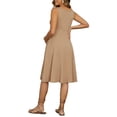 thumbnail image 3 of INSPIRE CHIC Women's Maternity Dresses A-Line Sleeveless Summer Sundress Flare Tank Dress with Pockets L Khaki, 3 of 6