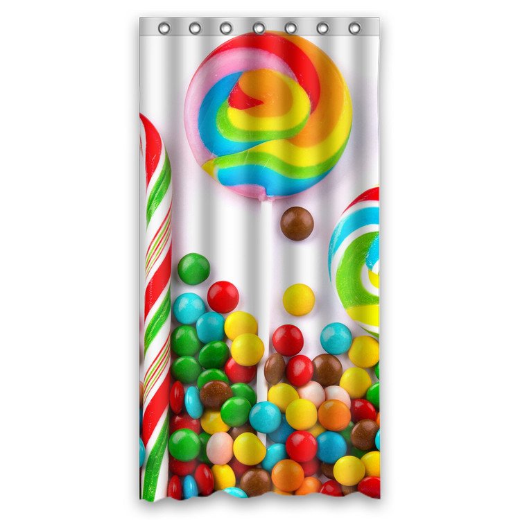 GCKG Candy Sweets Sugar Halloween Bathroom Shower Curtain, Shower Rings