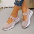 thumbnail image 5 of Alkepwun Walking Shoes Women Mesh Breathable Chunky Sole Plus Size Hook Loop Slip On Shoes Casual Comfort Lightweight Non Slip Round Toe Flat Roman Sneakers, 5 of 9
