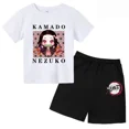 thumbnail image 3 of Marca Anime Demon Slayer Kamado Nezuko Estampado Niños Algodón Camisetas Pantalones Cortos Conjunto Niñas Ropa Bebé Niños 2024 Verano Conjunto Niños, 3 of 5