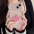 thumbnail image 3 of iPhone 11 12 13 14 Plus PRO MAX iPhone14 iPhone14Pro Rosa Inglés Con Soporte Patrón De Onda Suave TPU Funda, 3 of 4