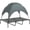 Gray, variant on Elevated Dog Bed with Canopy for Outdoor Use, Portable Pet Cot with UV Protection Shade, 48 inch Gray Metal Frame