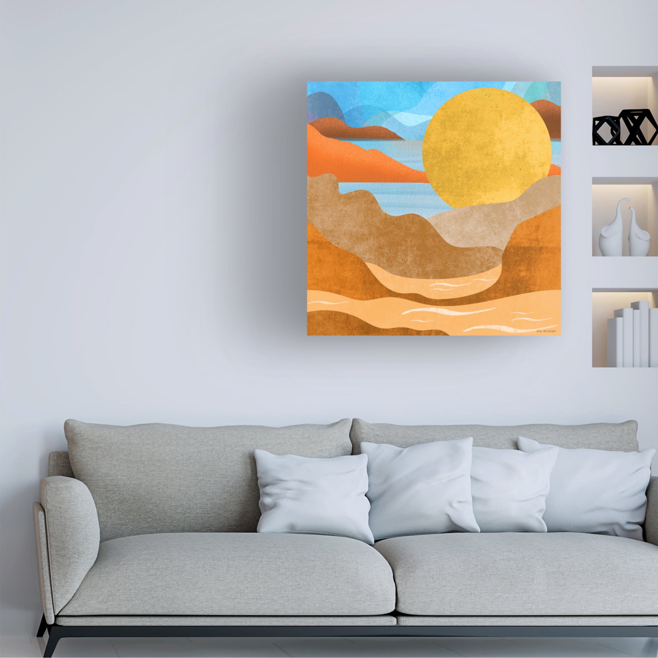 Canvas Wall Art - Ata Alishahi 'Far Far Away' Wall Art for Living Room, Bedroom, or Office Décor by Trademark Fine Art - 18 x 18 Inches