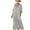 Gray, variant on SKIYLEVZ Women's V-Neck Loose Maxi Dress Casual Oversized Kaftan Dress Solid Color Short Sleeve Long Dress for Beach Army Green S