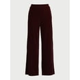Time and Tru Women's Velvet Wide Leg Pants, 32" Inseam, Sizes XSXXXL