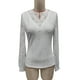 thumbnail image 5 of Camisas de encaje,Blusa de encaje con escote en V para mujer, camiseta de manga larga tipo farol, poliéster, uso diario informal, sopatenor, 5 of 8
