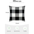 thumbnail image 2 of Heldig Set of 2 Check Throw Pillow Covers Farmhouse Outdoor Plaid Square Pillow Cushion Case Black and White Cotton Linen for Home Easter Decor Car Bed Sofa, 18 x 18 inchesB, 2 of 7
