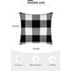 thumbnail image 2 of Dinheiro Juego de 2 fundas de almohada a cuadros de búfalo, funda de cojín cuadrada a cuadros para exteriores, de algodón, lino, blanco y negro, para decoración del hogar, Pascua, coche, cama, sofá,, 2 of 7