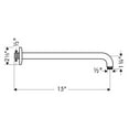 thumbnail image 3 of Hansgrohe Showerarm Raindance 15" in Brushed Nickel, 3 of 3