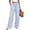 Light Blue, variant on Womens Gingham Wide Leg Pants Button Elastic High Waisted with Pockets Business Casual Light Blue XL