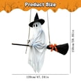 thumbnail image 3 of Large Hanging Flying Halloween Decor, Floating Witch Ornament Outdoor Indoor Decoration Prop, Halloween Yard Decor for Porch Tree Doorway Party, 3 of 8
