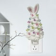 thumbnail image 5 of Easter Bunny Tree Plug In Lighted Resin Decor - 6.3" Illuminated Bunny Tree with Colorful Accents - Spring Easter Decoration Indoor for Tabletop, Shelf, Mantel & Seasonal Display (Sky Blue), 5 of 6
