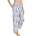 thumbnail image 2 of Uemuo Floral Butterfly Pattern Women's Wide Leg Palazzo Lounge Pants with Pockets Light Weight Loose Comfy Casual Pajama Pants-XX-Large, 2 of 9