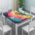thumbnail image 3 of Colorful Tie Dye Mountain Pattern Square Fitted Tablecloth with Elastic Edge,Square Table Cover,Washable Elastic Table Cover for Home Kitchen Party Decor 34"x34", 3 of 6
