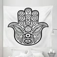 thumbnail image 1 of Hamsa Tapestry, Hamsa Hand Inner Eye Image Evil Eyes Bless You Oriental Eastern Art Print, Fabric Wall Hanging Decor for Bedroom Living Room Dorm, 5 Sizes, White Black, by Ambesonne, 1 of 1