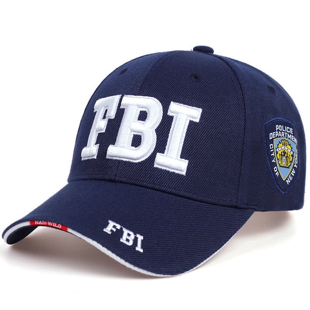 Gorra de béisbol bordada con letras del FBI para hombre