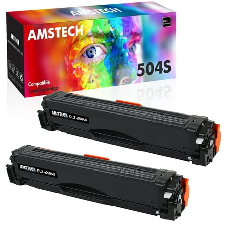 Amstech 2-Pack Compatible Toner for Samsung CLT-504S CLT504S CLT-K504S Xpress C1860FW C1810W SL-C1860FW SL-C1810FW CLX-4195FW CLP-415NW Printer Ink (Black)