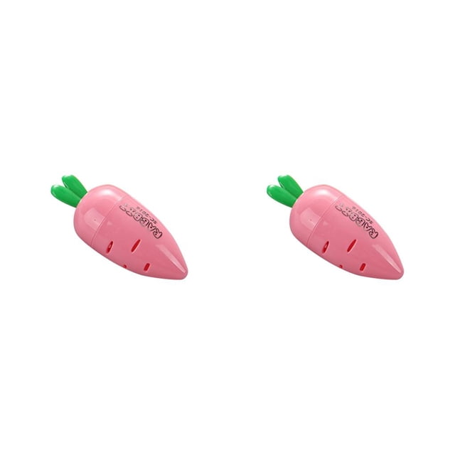 Decodeary Cartoon Carrot Pencil Sharpener Hand Rotating Portable Mini Office Work Stationery Supplies Gifts Kids Color Random 1 2Set