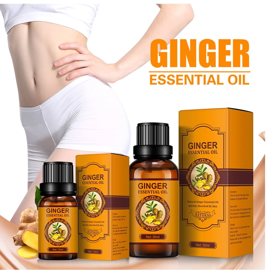 QLOUNI 100 PURE Drainage Ginger Oil, Essential Oils, Ginger Massage