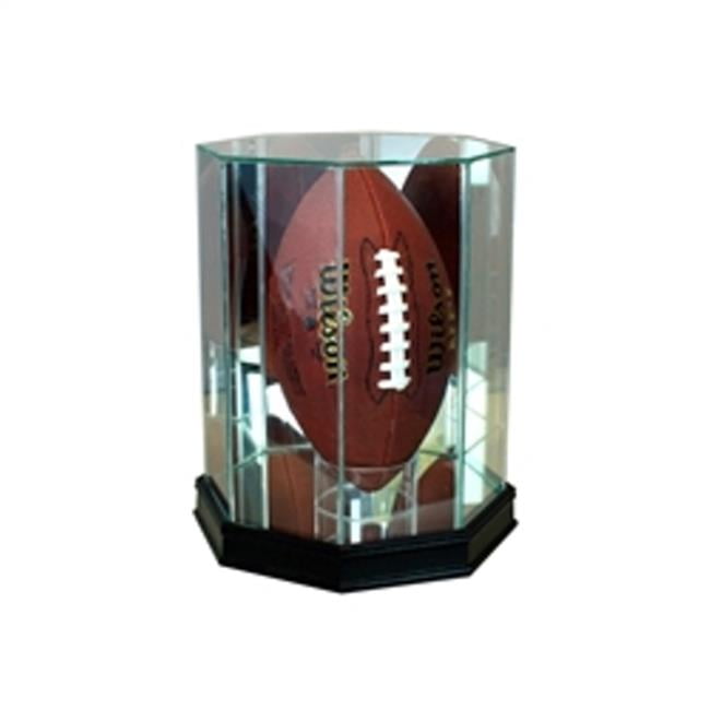 Perfect Cases FBUPC Upright Octagon Football Display Case, Cherry