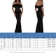 thumbnail image 2 of Vestido de mujer ajustado con cuello oblicuo y túnica de encaje traje diario largo Ygjytge Negro T L para Mujer, 2 of 8