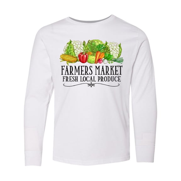 Inktastic Farmers Market Fresh Local Produce Long Sleeve Youth T-Shirt