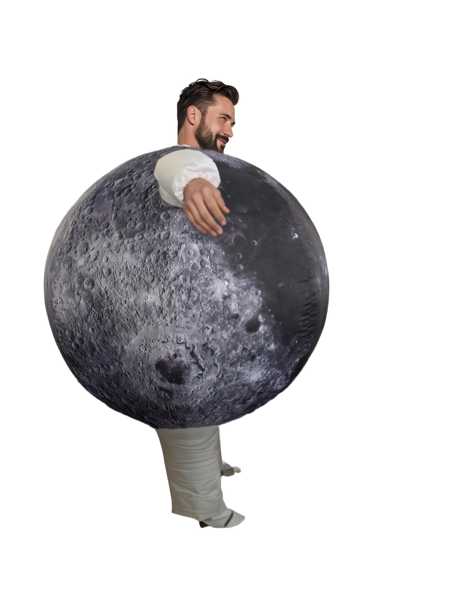 Halloween Inflatable Planet Costume for Adults Moon Mascot Costume Full-Body Planet Cosplay Suit for Halloween, Christmas,Carnival