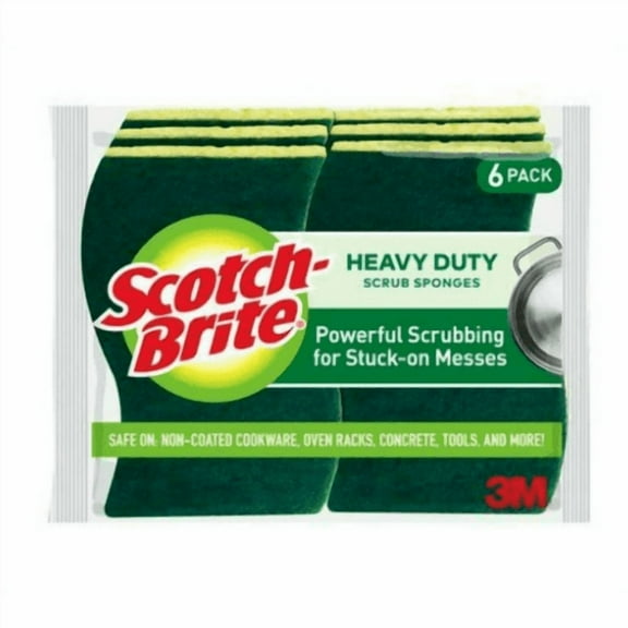 Scotch-Brite Heavy-Duty Scrub Sponge 6 ea (Pack of 3)