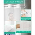 thumbnail image 4 of No Hook Shower Curtain with Snap in Liner, Abstract Blue Tulip Ray White Texture Hotel Shower Curtains for Bathroom, Washable Shower Curtain Liner Set with Mesh Top Window, 60"x72", 4 of 6