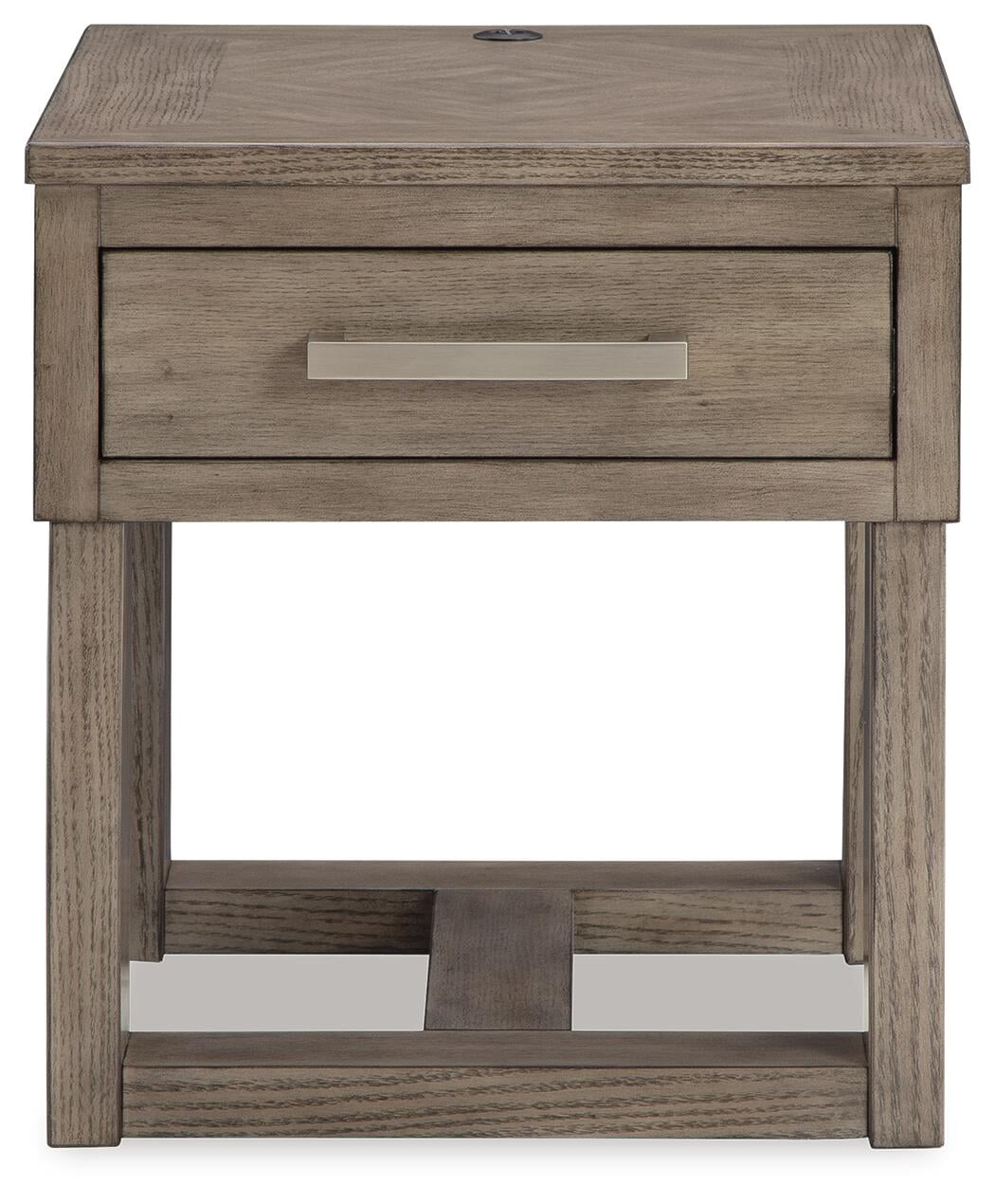 Signature Design by Ashley Loyaska End Table with USB Charging, Brown