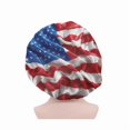thumbnail image 1 of wonima11 Soft Comfy Satin Sleeping Cap, Curly Natural Hair Bonnet, Festival Decor Night Hat Makeup Caps, Women Elastic Band Beanie, Art American Flag, 1 of 1