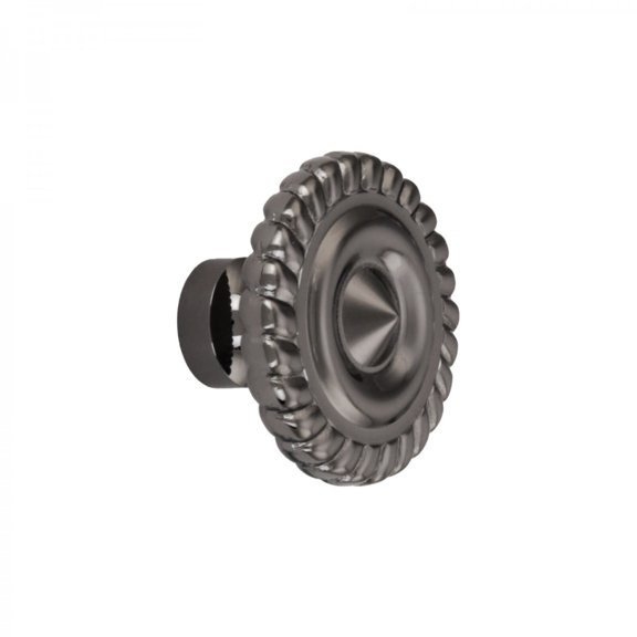 Renovators Supply Nickel Black Brass Cabinet Knob Round 1.25 in. Diameter Kitchen Cabinet and Furniture Knobs