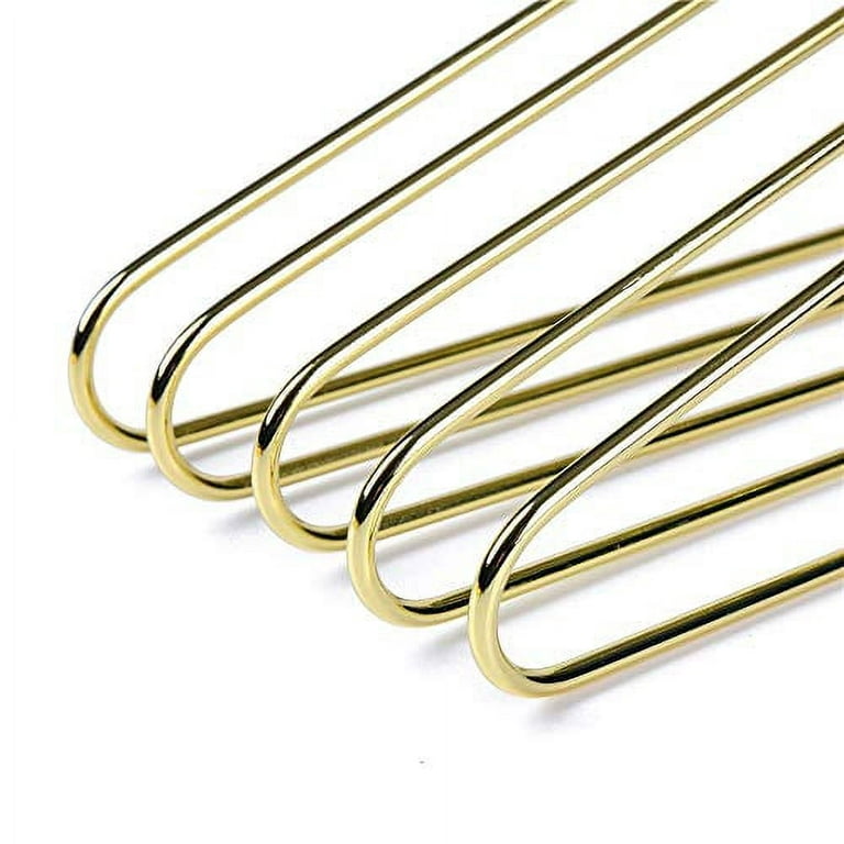 Quality Hangers 5 Pack 12.5 Inches Kids Size Acrylic Hangers – Crystal  Clear Hangers for Kids Clothes 7-10 Years Old with Wide Gloss Gold Metallic