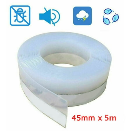 

Mduoduo Door Tape Adhesive Silicone Draught Excluder Weather Seal Strip Tape 45mm*5m