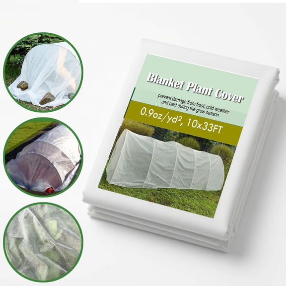 Maphissus 33  x 10 ft Plant Cover Frost Cloth ,Floating Row Cover for Freeze Protection in Winter Cold, Gardening Down