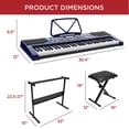 thumbnail image 7 of Best Choice Products 61-Key Beginners Complete Electronic Keyboard Piano Set w/ LCD Screen, Lighted Keys - Blue, 7 of 7