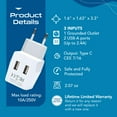 thumbnail image 4 of Ceptics CTU-9C Continental European Travel Adapter Plug - Type C - Dual USB Devices, 4 of 11