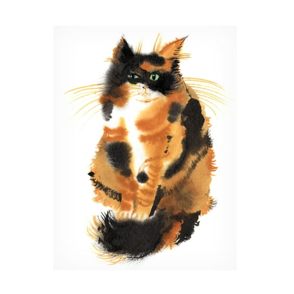 Elena Bolgova 'Caliko Kitten' Canvas Art