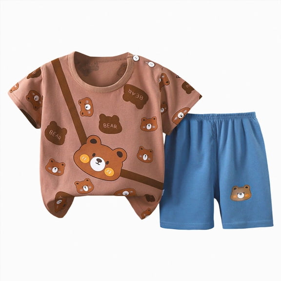 UAYOTSE Toddler Baby Boy Summer Outfit Funny Letter T-Shirts Top Shorts Set Infant Boy Summer Clothes 6 12 18 Months 2T 3T,Sizes 12-18 Months