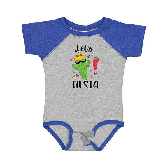 Inktastic Cinco De Mayo Let's Fiesta Cute Cactus with Sombrero Boys or Girls Baby Bodysuit