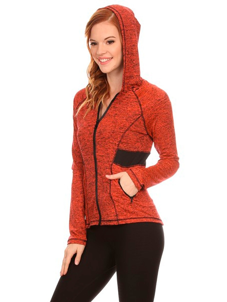 Women's Active Wear Zip Up Jacket With Hoodie - image 3 of 4