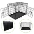 thumbnail image 2 of Geniqua Small Black 24" 2-Door Folding Pet Crate Cage Dog Cat Kennel Pen + ABS Tray, 2 of 8