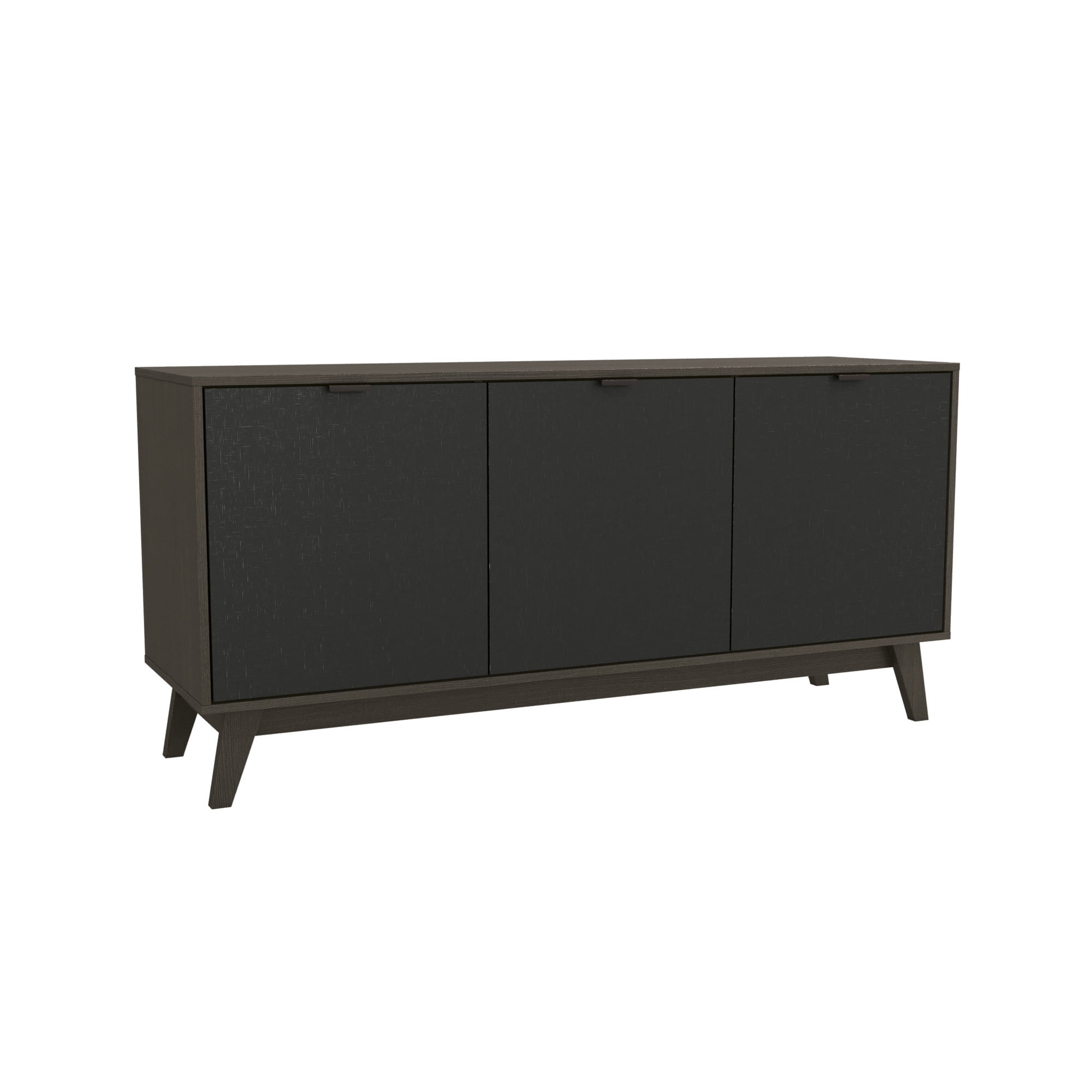 Kappesberg Venice Metro Brown/Black 59"W Sideboard with 3 Doors and Shelves