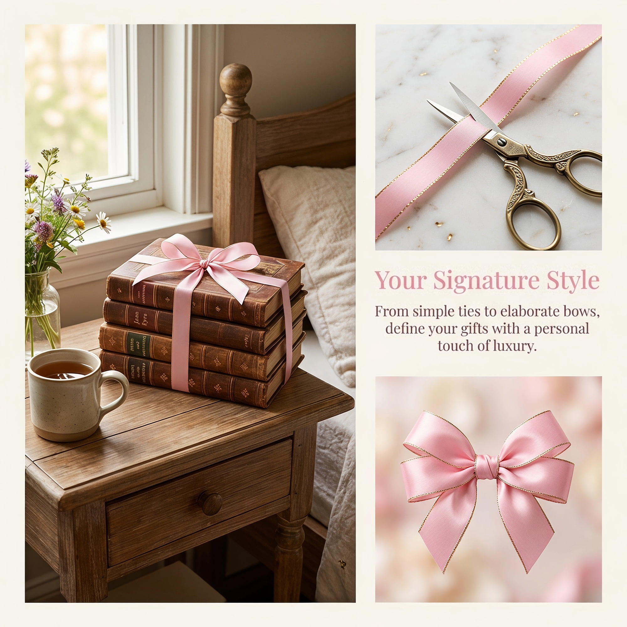 Unique Bargains Elegant Fabric Ribbon for Gift Wrapping and Crafting Projects Pink